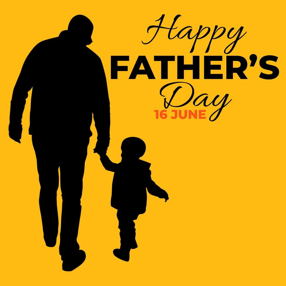 Silhouette happy father's day on white backgound vector