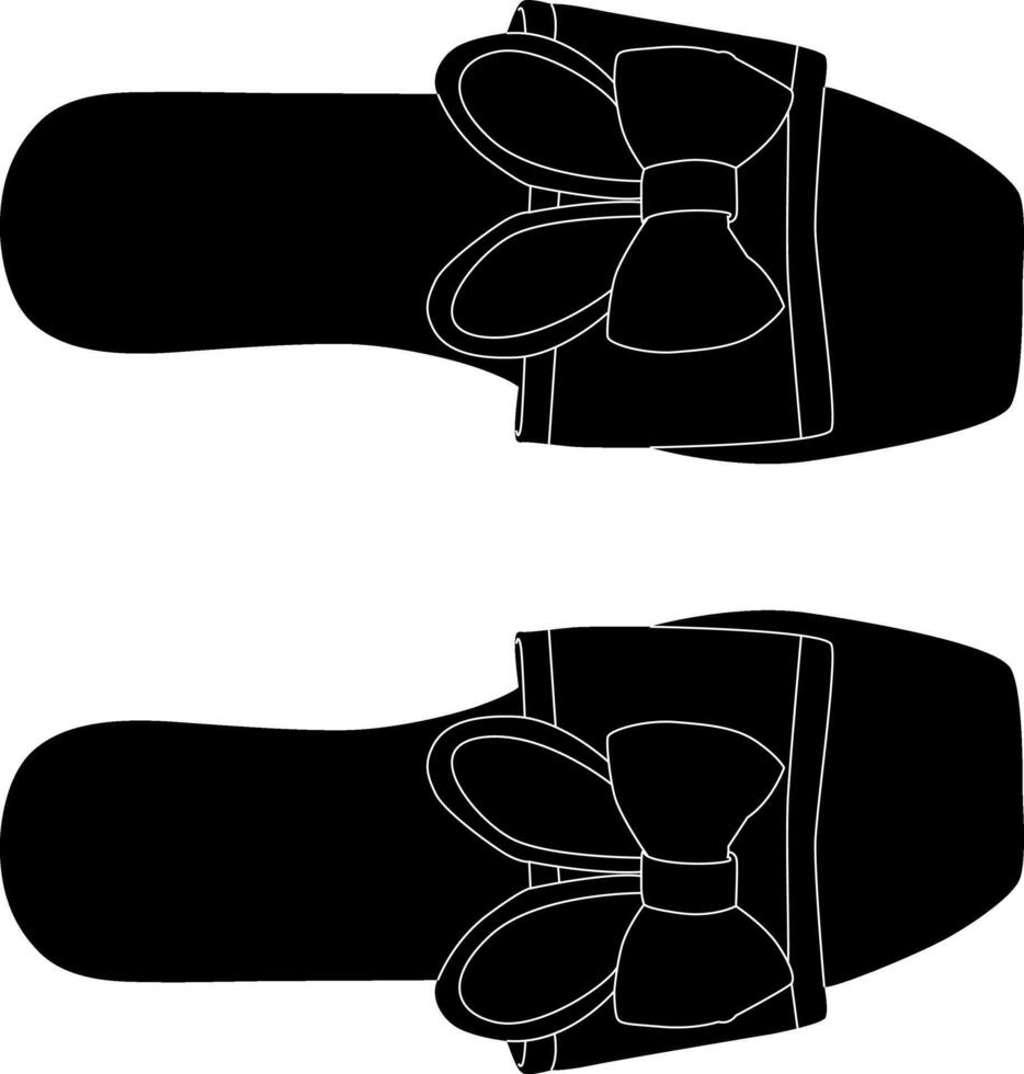 Silhouette ladies shoes on white background vector