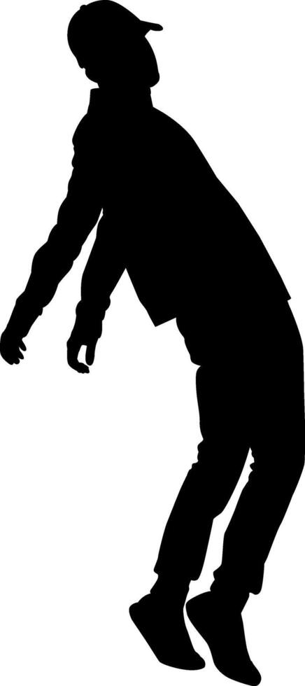 Silhouette of a person dancing on white background vector