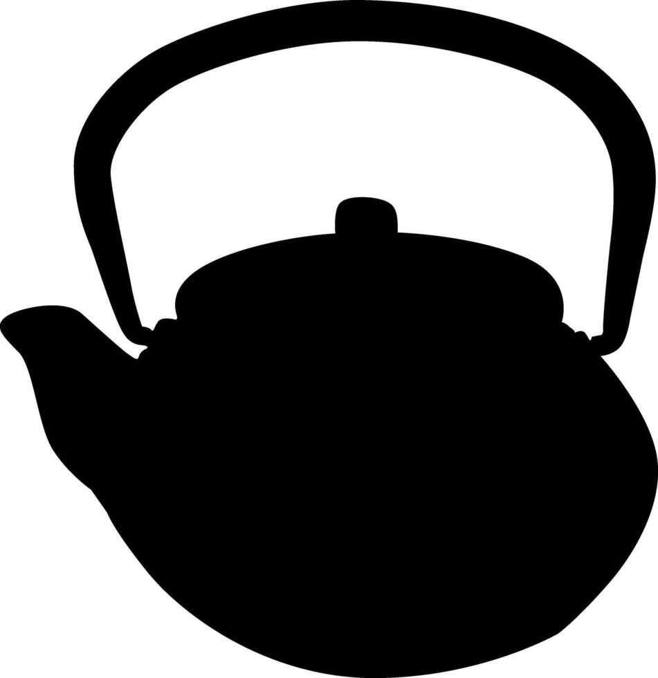 Silhouette coffee kettle, tea, boiling water vector