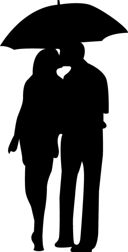 Silhouette of wedding photo on white background vector