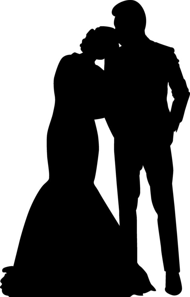 silueta de Boda foto en blanco antecedentes vector