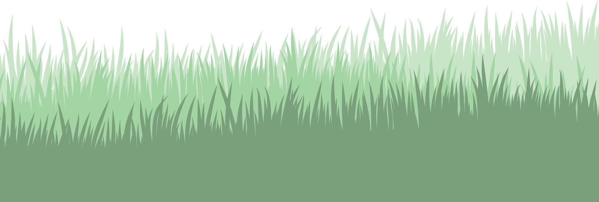 Grass illustration, green filed flat clip art design isolated vector