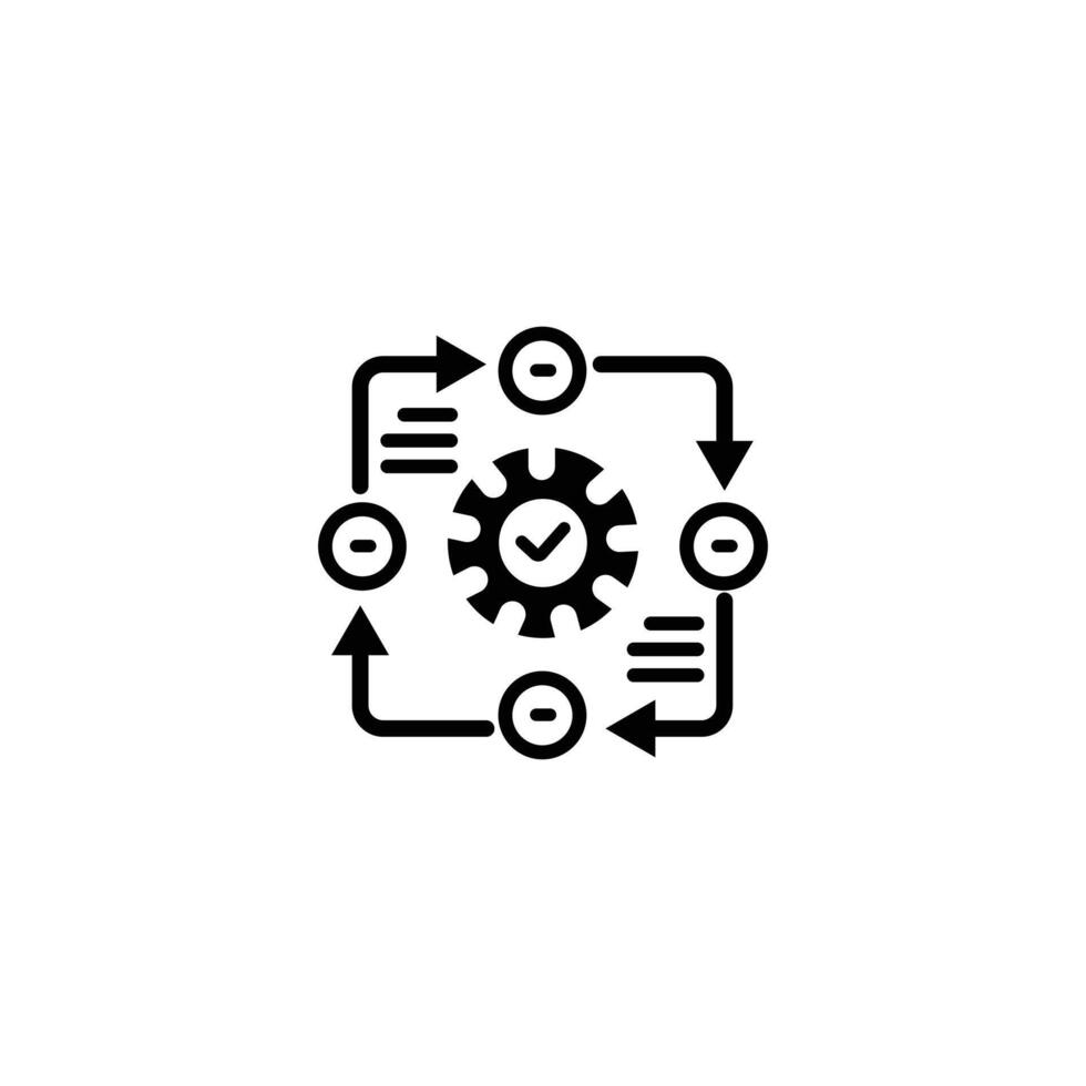 Operations management icon. Solid icon collection. vector
