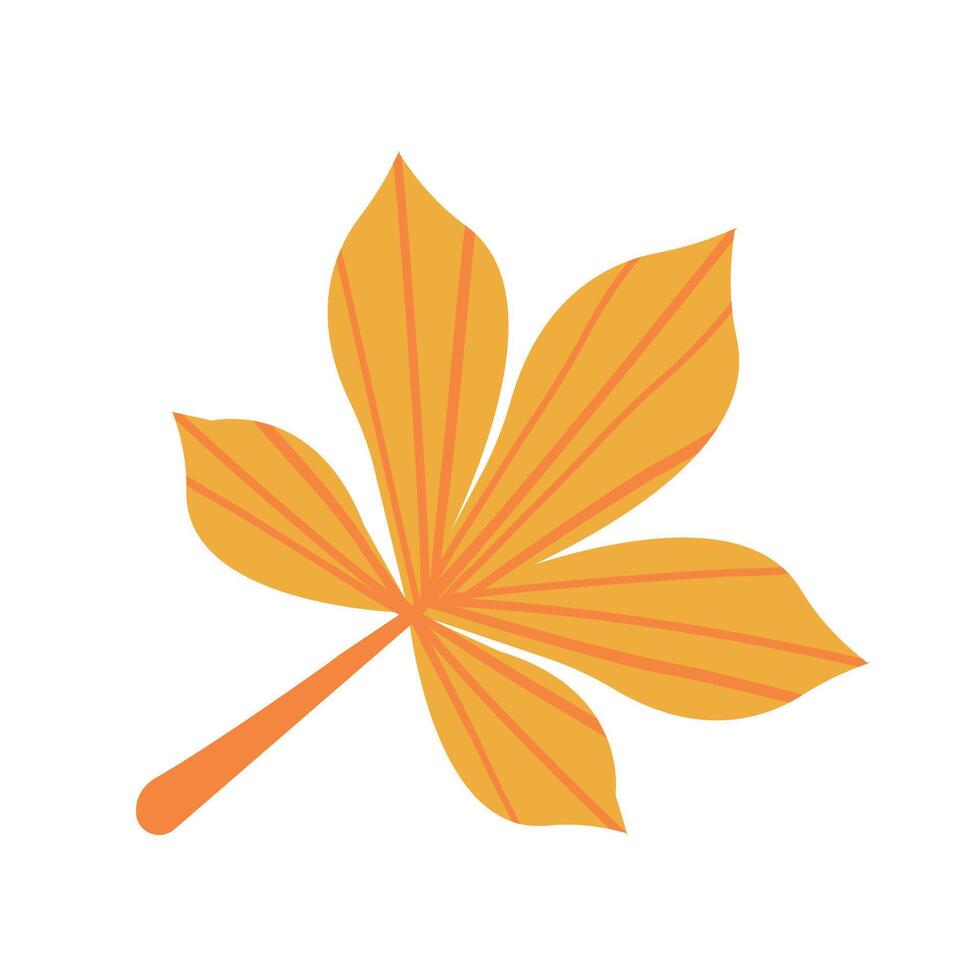 Autumn chestnut leaf. Autumn leaf isolated on white background. illustration. Cozy time concept. Hand drawn illustration for menu, design, flyer, banner vector