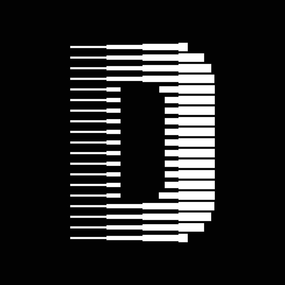 D Letter Lines Logo Icon Illustration vector