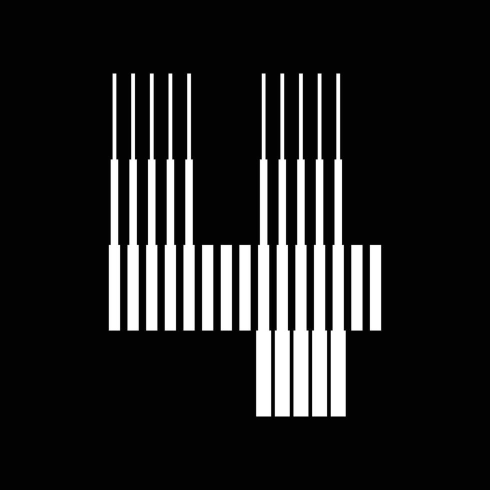 4 Number Lines Logo Icon Illustration vector