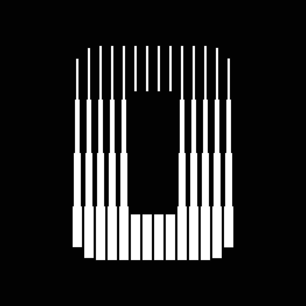 0 Number Lines Logo Icon Illustration vector
