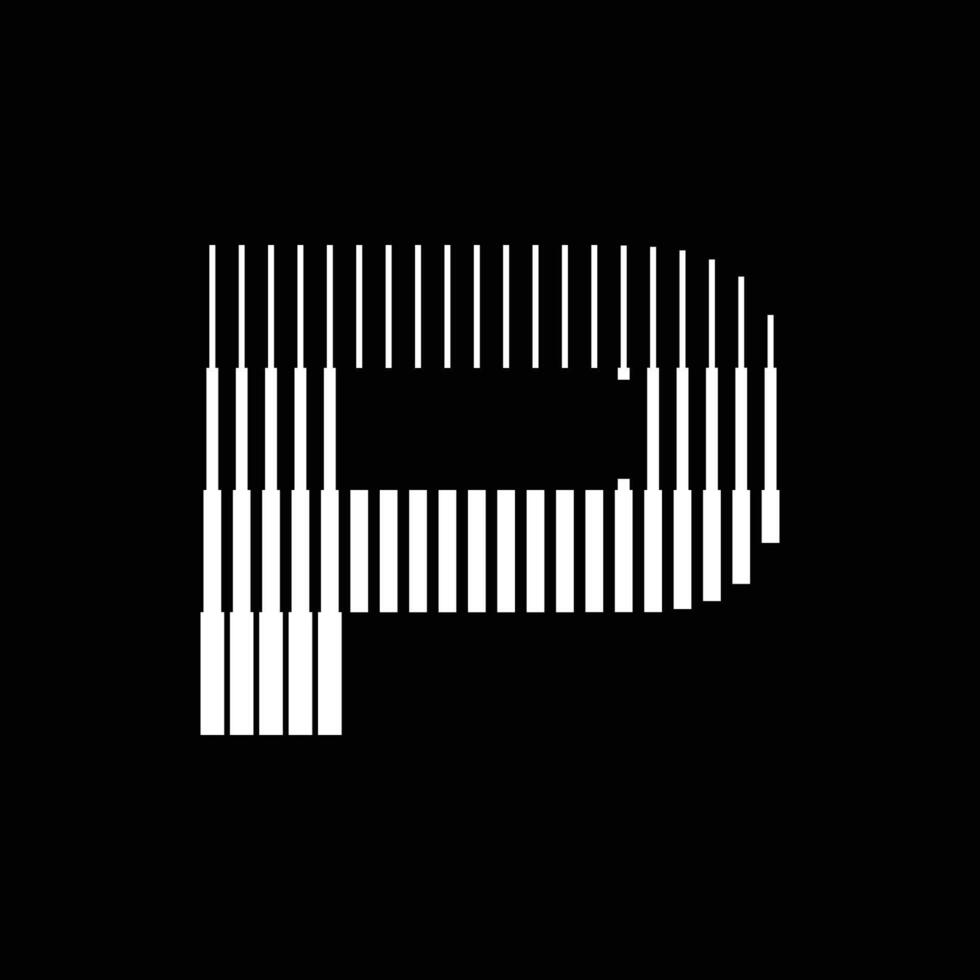 P Letter Lines Logo Icon Illustration vector