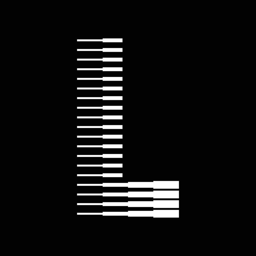 L Letter Lines Logo Icon Illustration vector