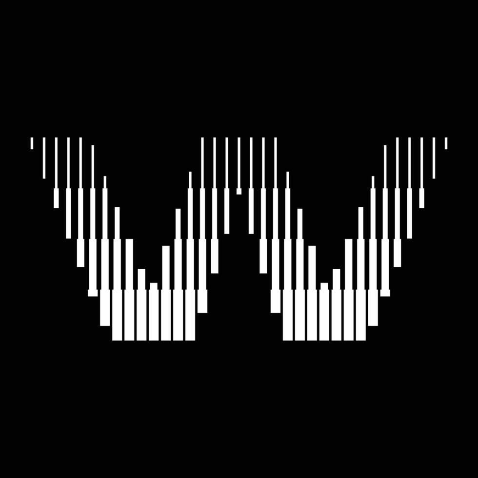 W Letter Lines Logo Icon Illustration vector