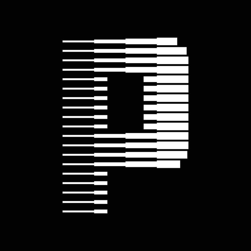 P Letter Lines Logo Icon Illustration vector