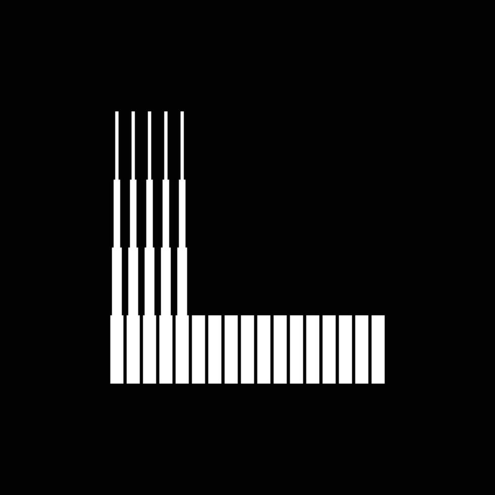 L Letter Lines Logo Icon Illustration vector