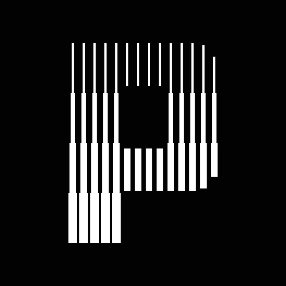 P Letter Lines Logo Icon Illustration vector