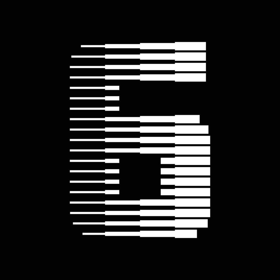 6 Number Lines Logo Icon Illustration vector
