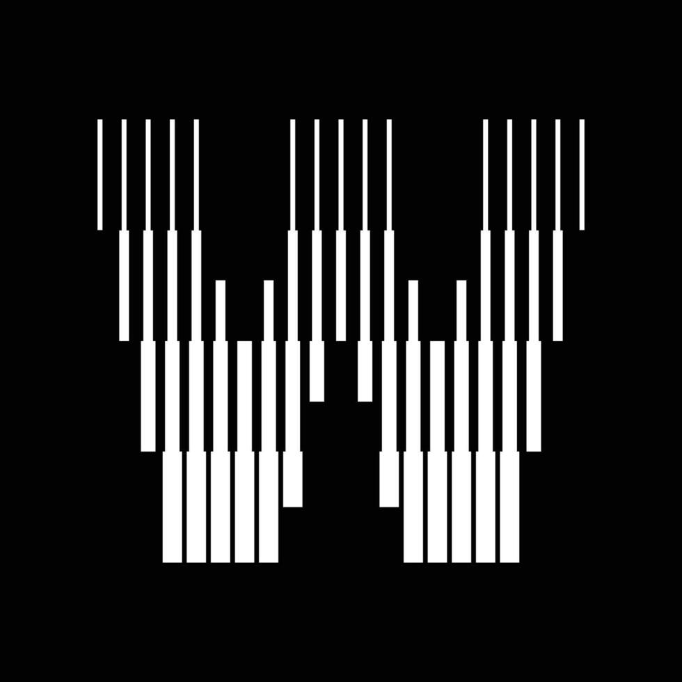 W Letter Lines Logo Icon Illustration vector