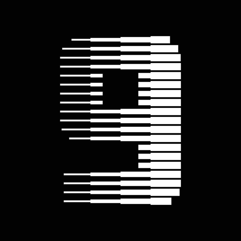 9 Number Lines Logo Icon Illustration vector