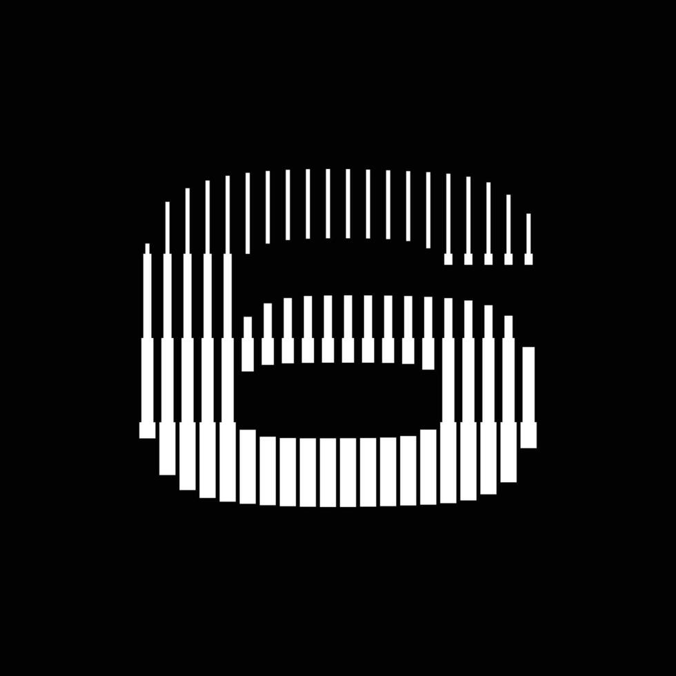 6 Number Lines Logo Icon Illustration vector