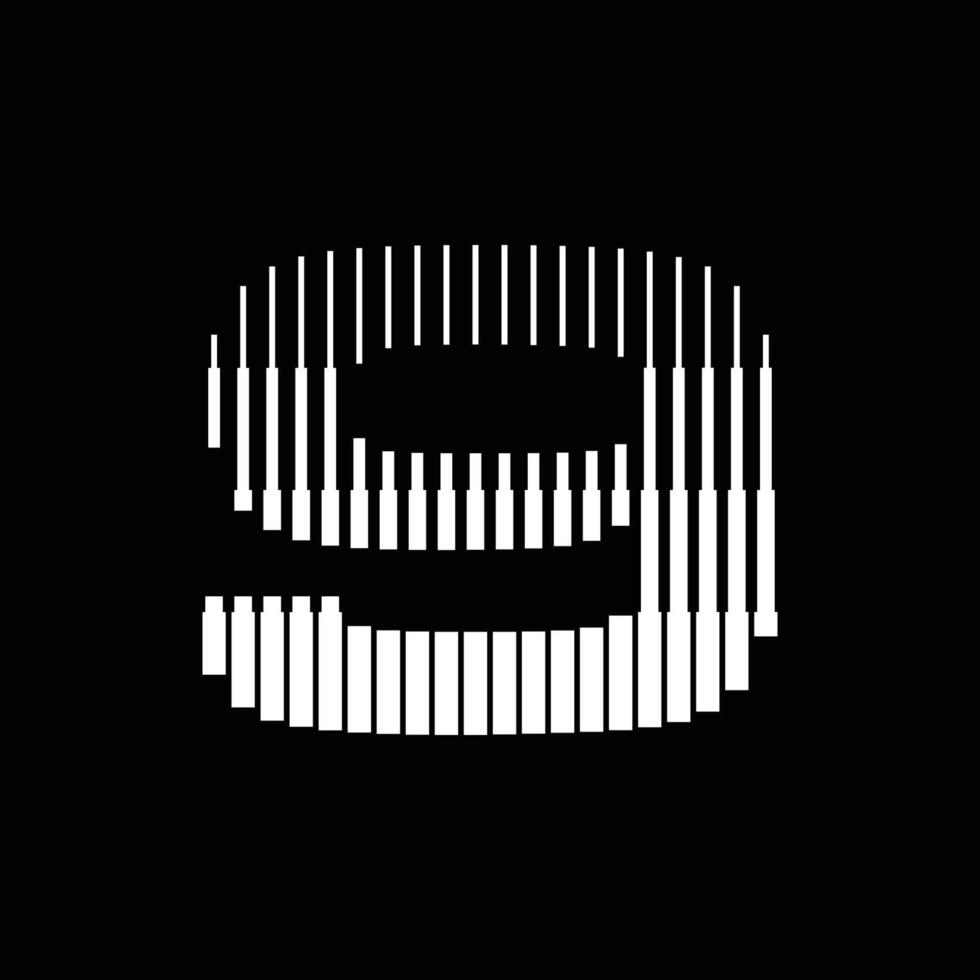9 Number Lines Logo Icon Illustration vector
