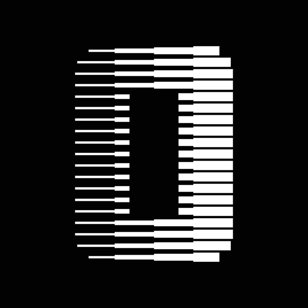 O Letter Lines Logo Icon Illustration vector