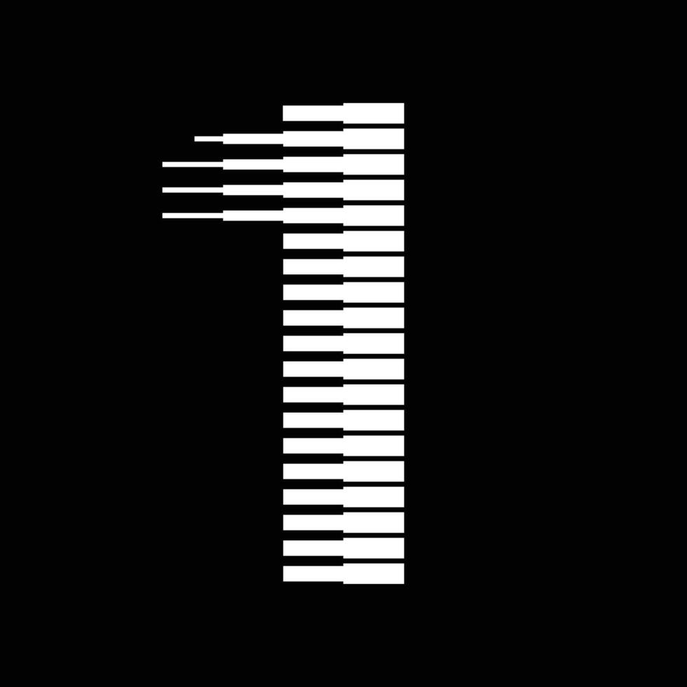 1 número líneas logo icono ilustración vector