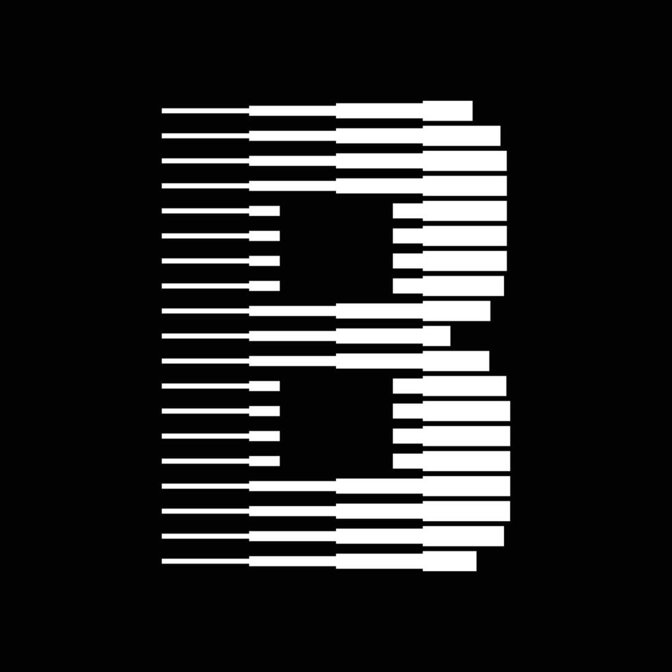 B Letter Lines Logo Icon Illustration vector