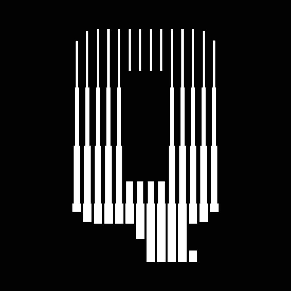 Q Letter Lines Logo Icon Illustration vector