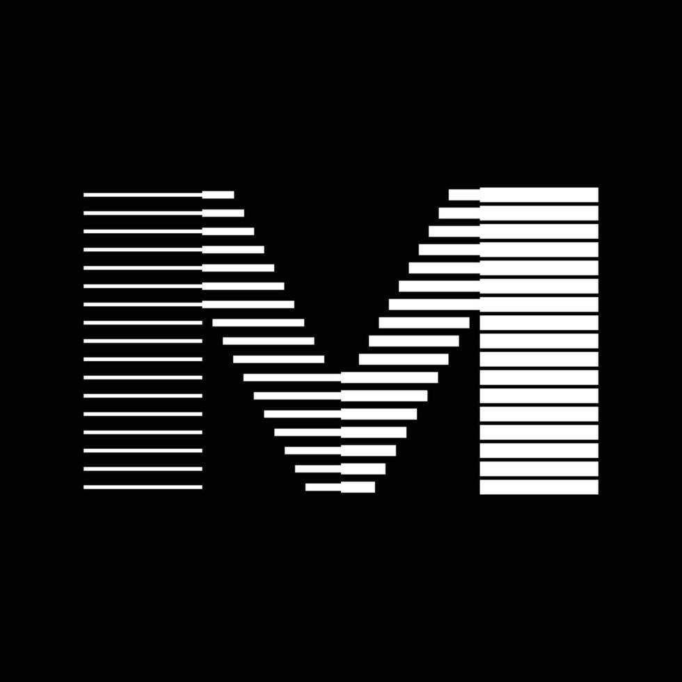 M Letter Lines Logo Icon Illustration vector