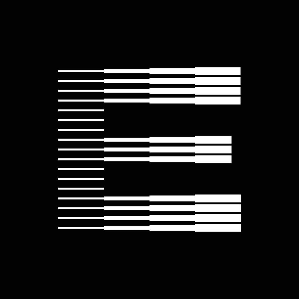 E Letter Lines Logo Icon Illustration vector