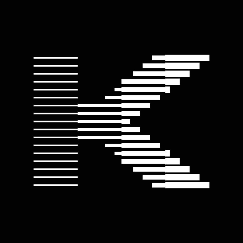 K Letter Lines Logo Icon Illustration vector