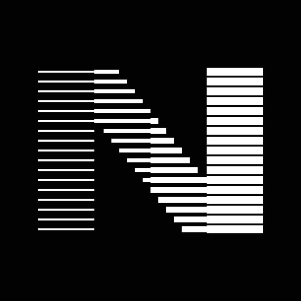 N Letter Lines Logo Icon Illustration vector