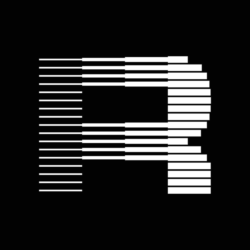 R Letter Lines Logo Icon Illustration vector
