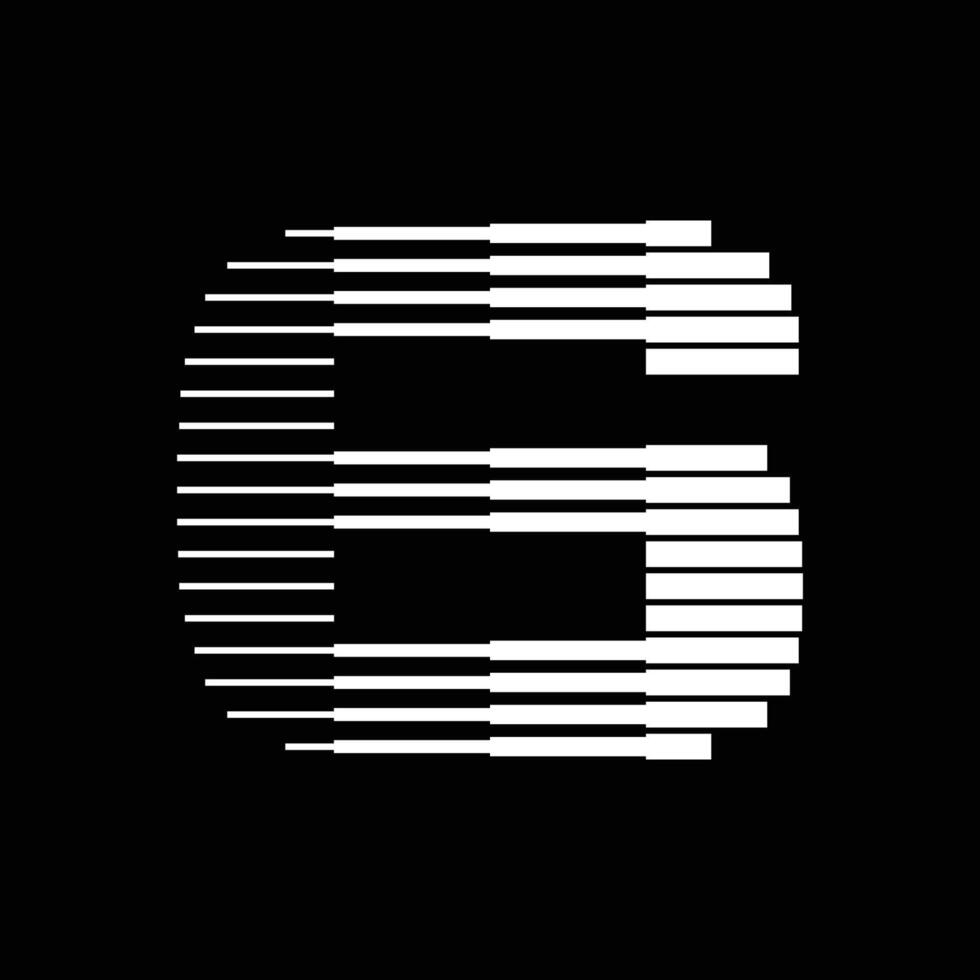 6 Number Lines Logo Icon Illustration vector