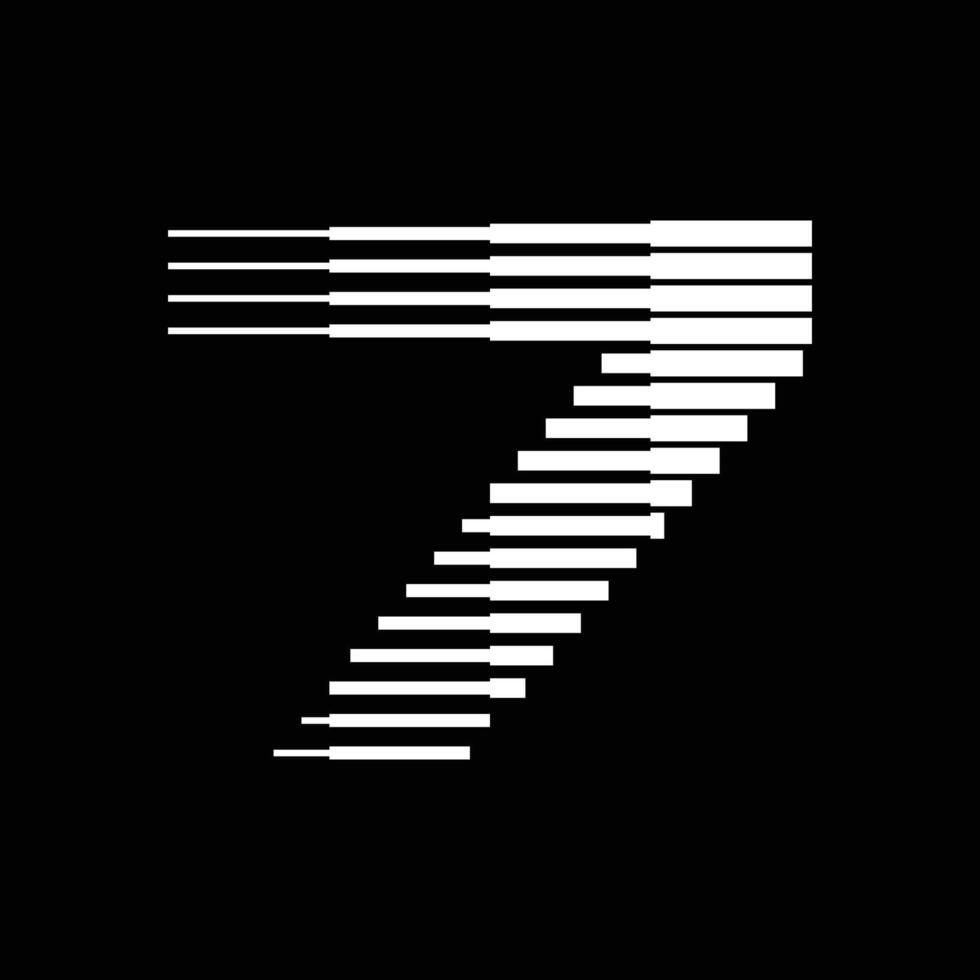 7 Number Lines Logo Icon Illustration vector