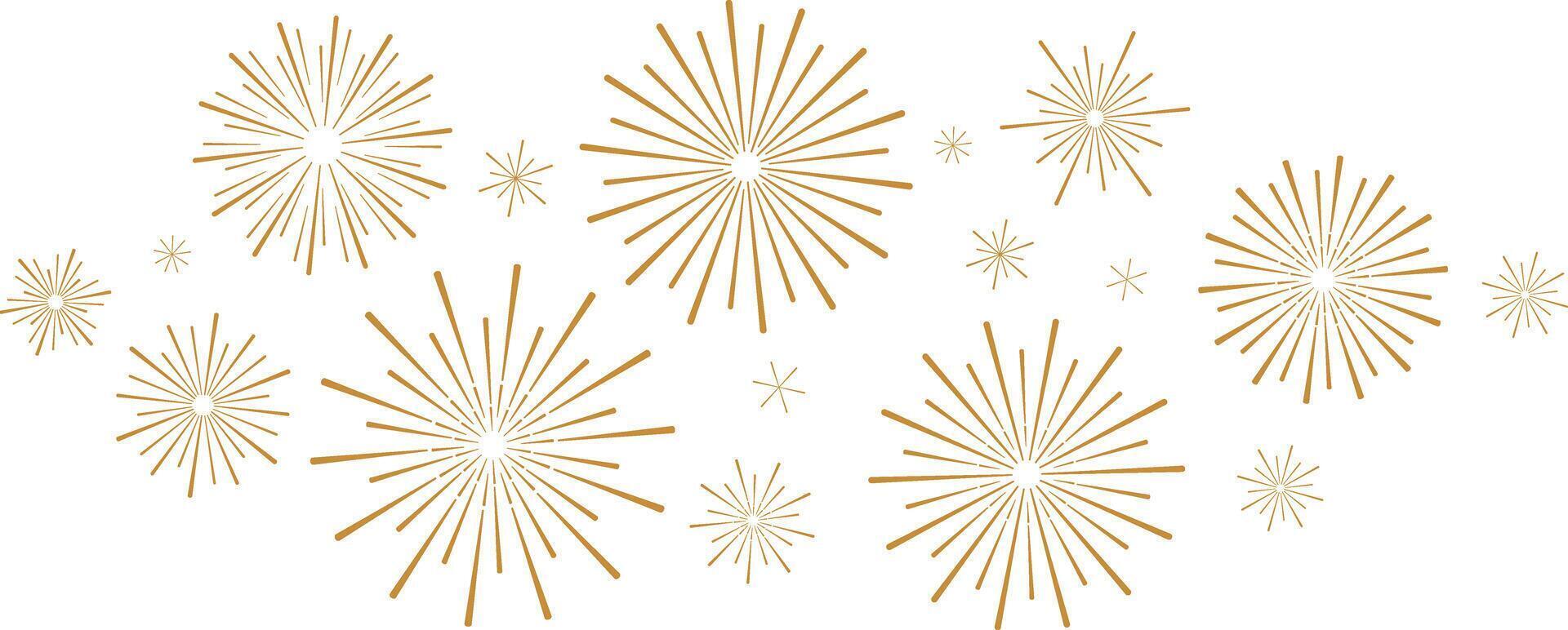 resumen oro Fuegos artificiales acortar Arte colocar, Arte deco Estallar formas, carnaval festivo fiesta decoración elemento vector