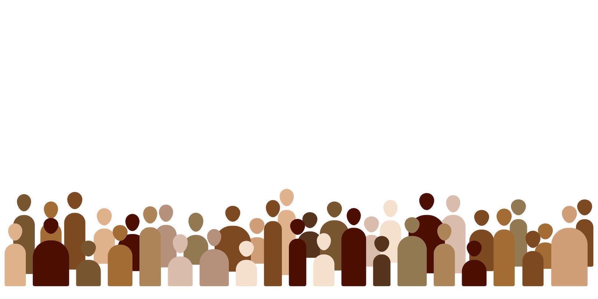 Diverse group of humans, abstract illustration, people figures banner design vector