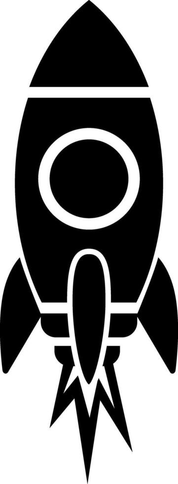 Black rocket icon, silhouette isolated design vector