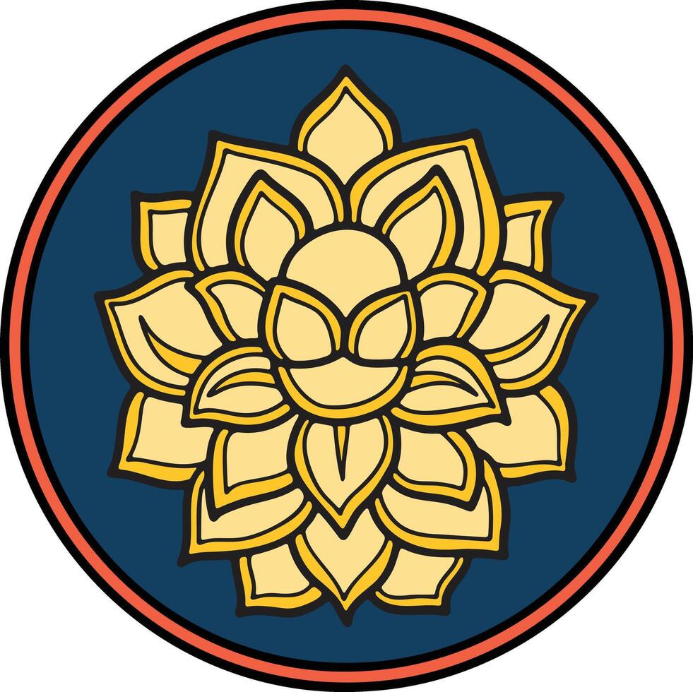 A flower with a yellow center and blue petals vector