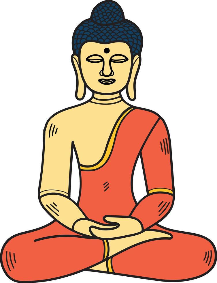 A drawing of a Buddha with a serene expression vector