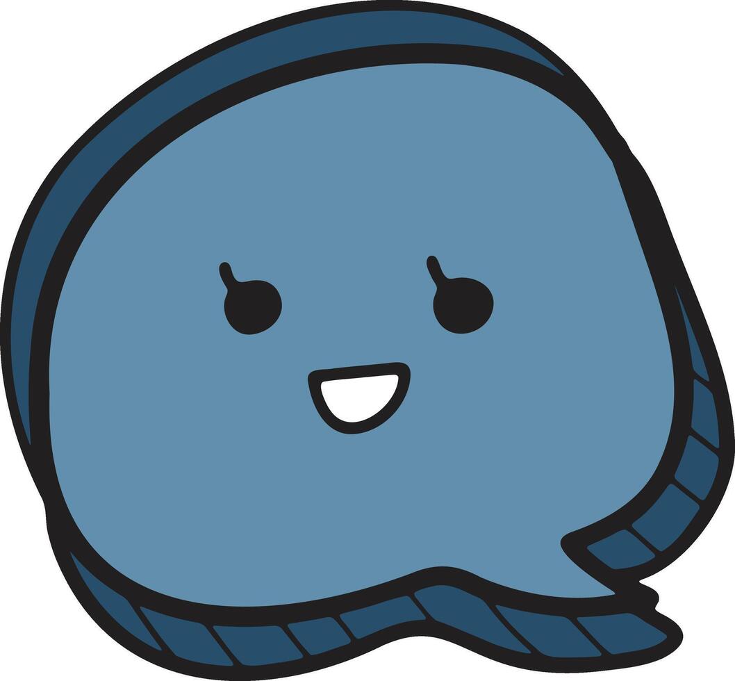 A cartoonish smiley face is drawn on a white background vector