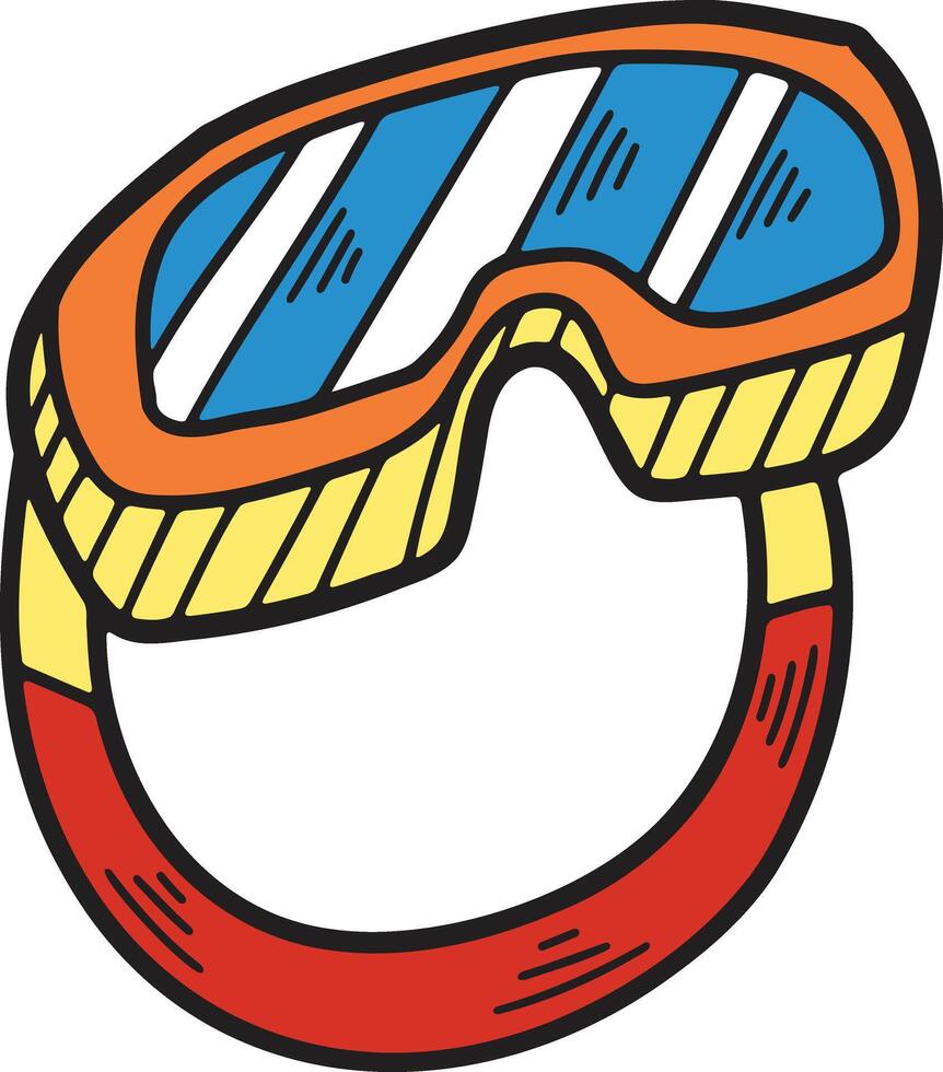 A pair of goggles with a black frame vector