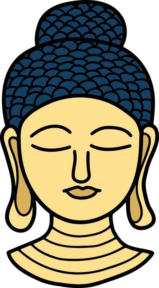 A drawing of a Buddha with a serene expression vector