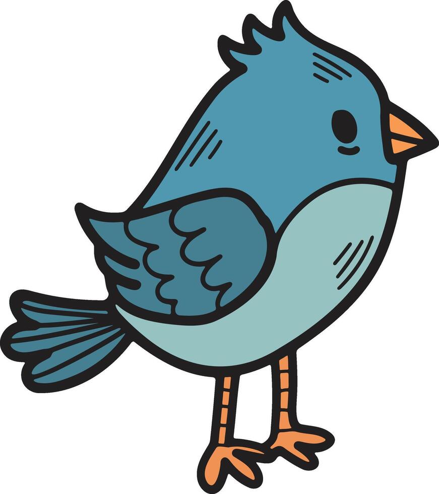 A cartoon bird with a pointed beak is standing on its hind legs vector