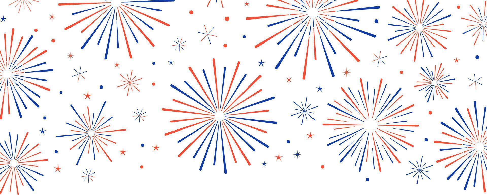 Estados Unidos 4to de julio independencia día o presidente día celebracion, festival bandera, explosión petardo antecedentes vector
