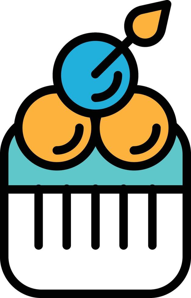 A cupcake with a cherry on top vector