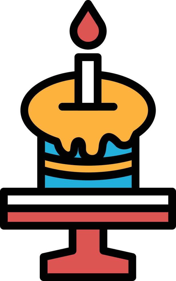 A black and white drawing of a cake with a candle on top vector