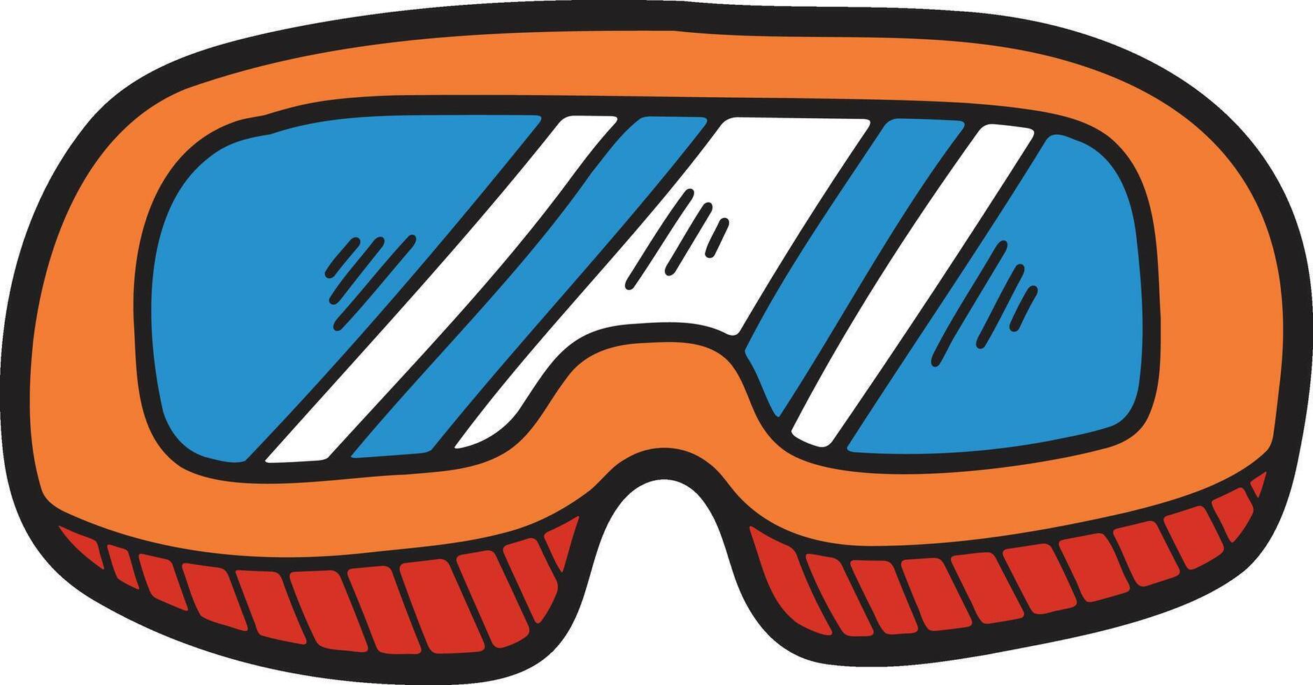 A pair of goggles with a black frame vector