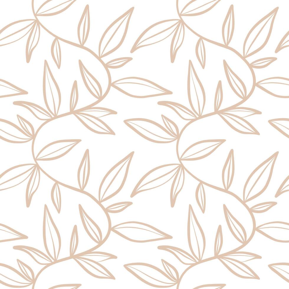 Leaf pattern, seamless repeating backgorund with leaves, climbing vine wallpaper design vector