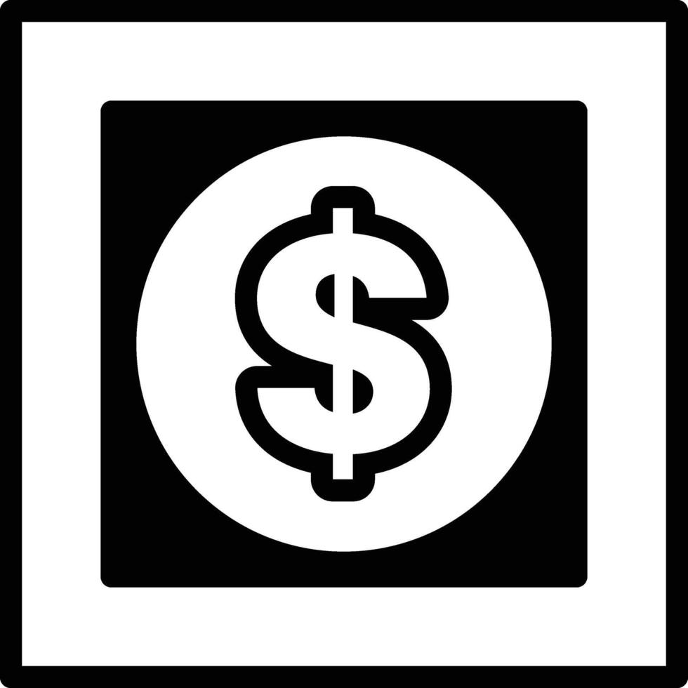 A black and white image of a dollar sign with a circle around it In the concept of business icons vector