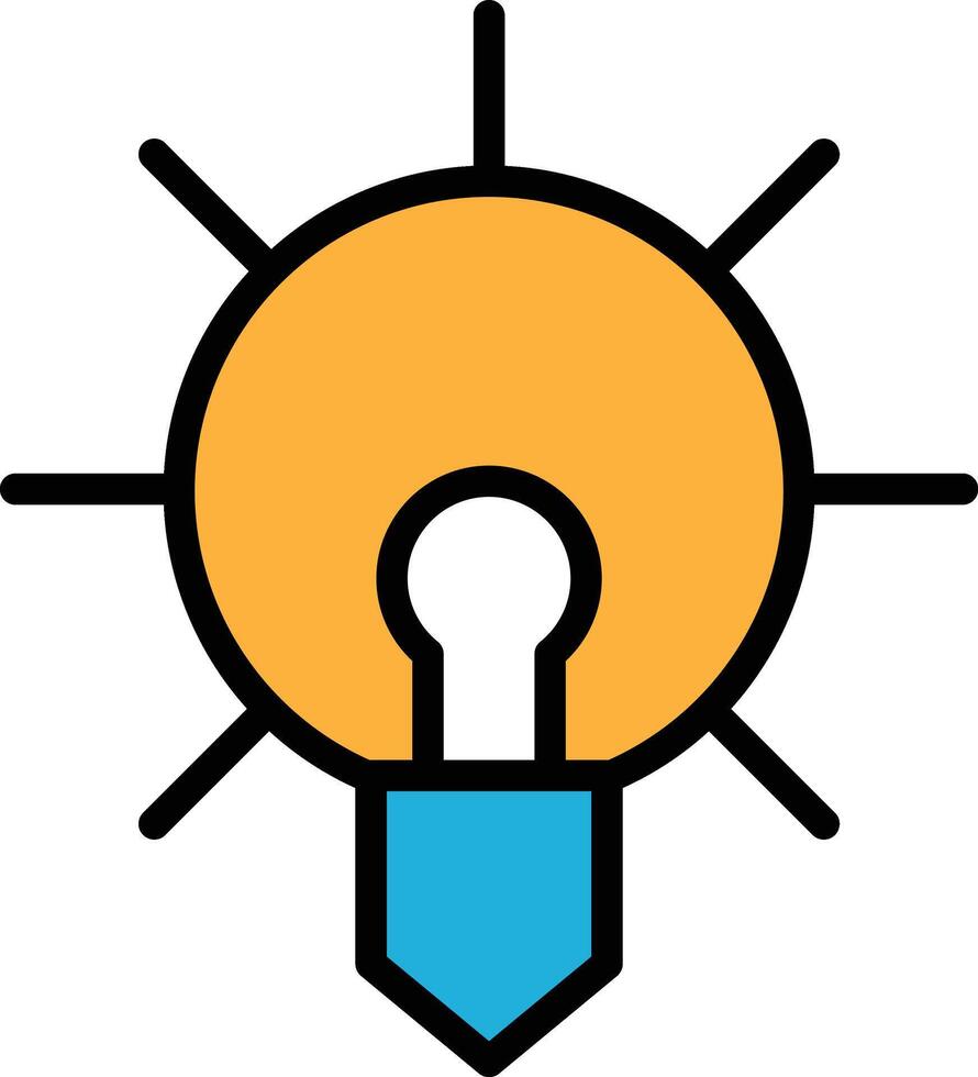 light bulb with a keyhole in the middle In the concept of business icons vector